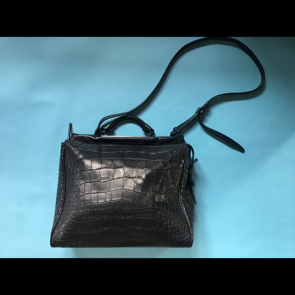 3.1 Phillip Lim Ryder Large Croc-Embossed Bag